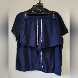 Splendid Navy Blue Button-Up Top